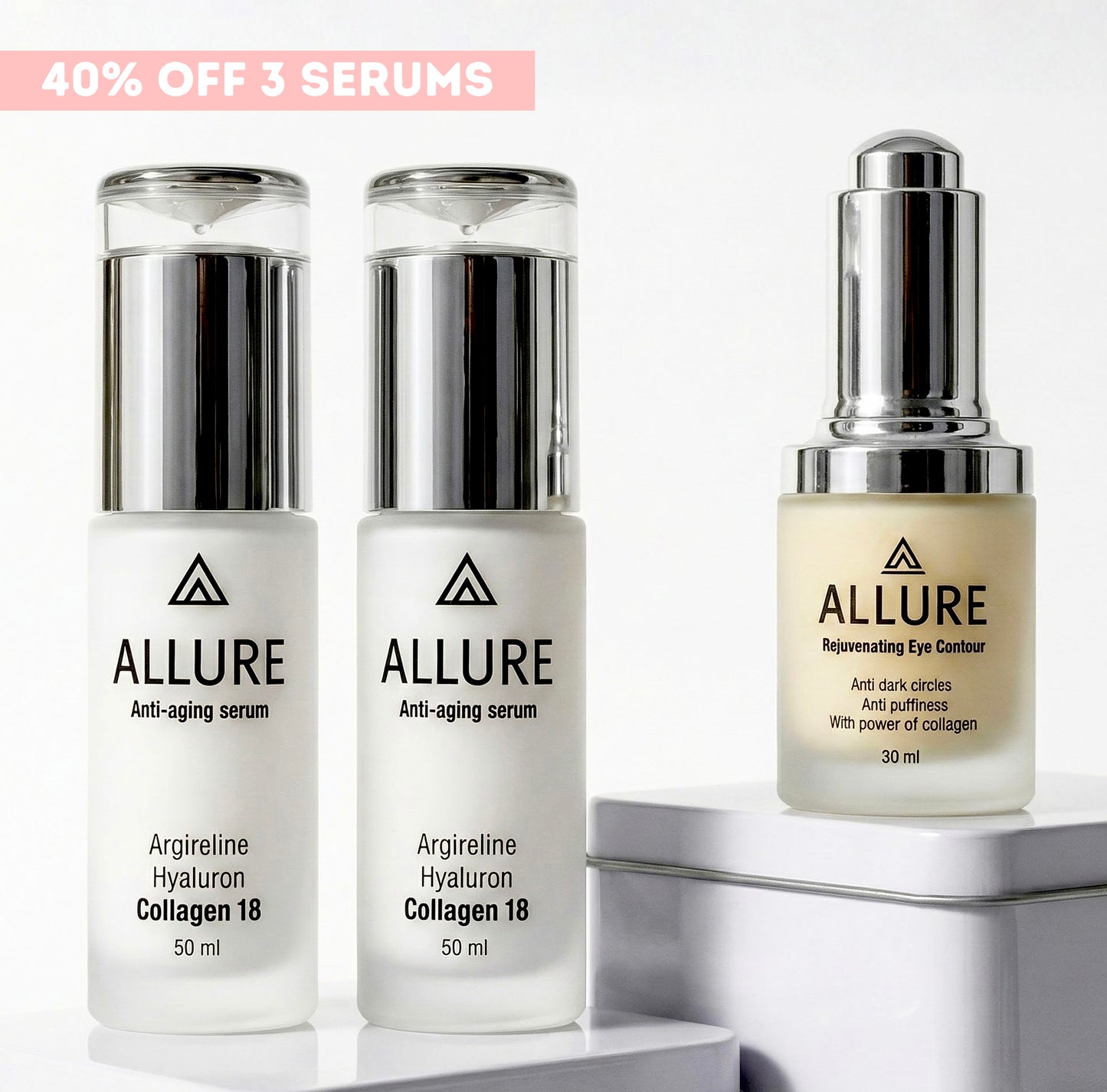 2 Argireline-Hyaluron Serums + 1 Eye Contour Serum